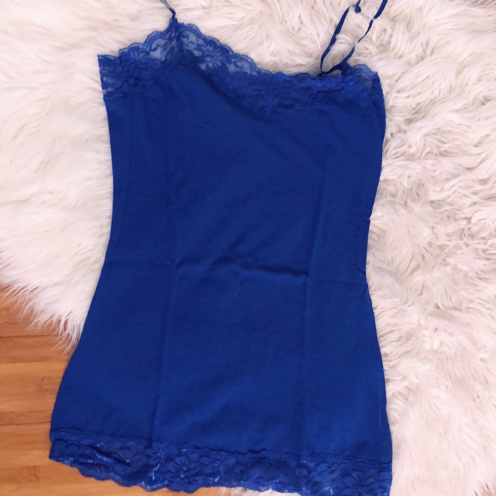 Blue lace tank top